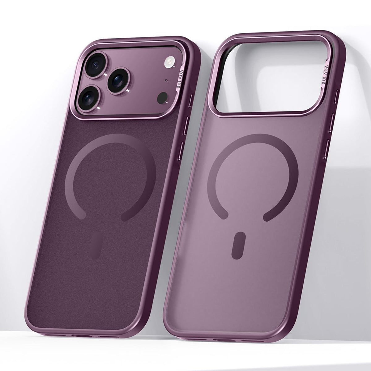 Compatible with iPhone 18 Pro Max SULADA Light Sand MagSafe Magnetic PC Dual-Layer TPU Phone Case - Purple