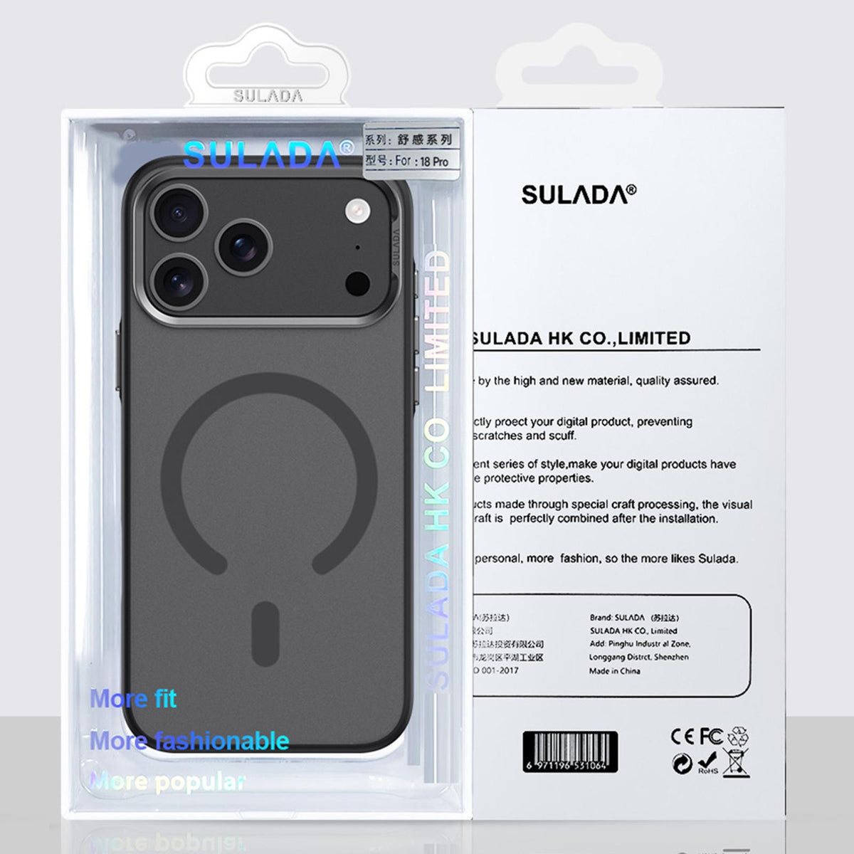Compatible with iPhone 18 Pro Max SULADA Light Sand MagSafe Magnetic PC Dual-Layer TPU Phone Case - Orange