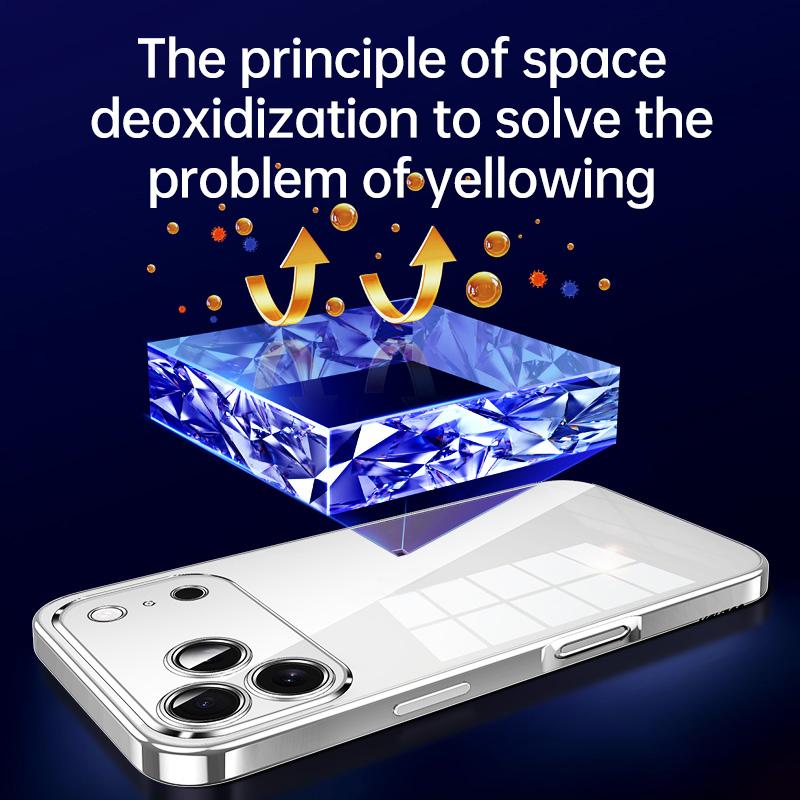 Compatible with iPhone 18 Pro SULADA Shine Through Series Plating TPU Transparent Phone Case - Silver