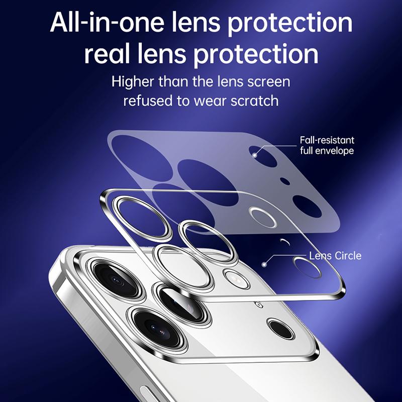 Compatible with iPhone 18 Pro Max SULADA Shine Through Series Plating TPU Transparent Phone Case - Dark Purple