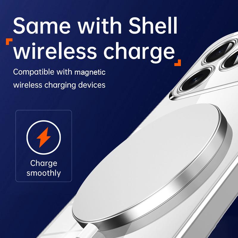 Compatible with iPhone 18 Pro Max SULADA Shine Through Series Plating TPU Transparent Phone Case - Silver