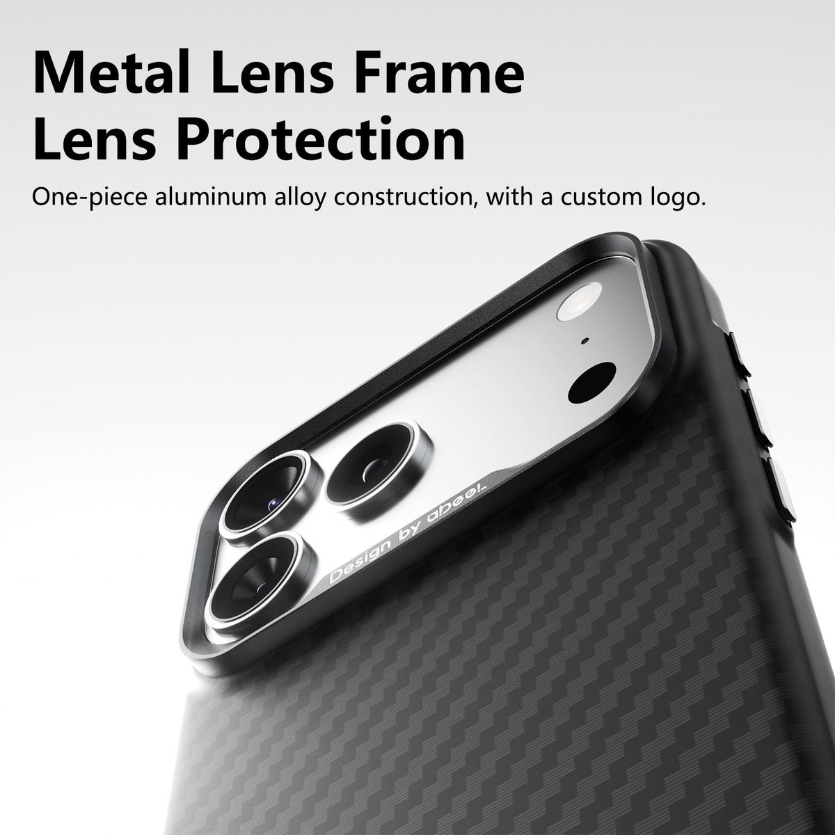 Compatible with iPhone 18 Pro Max ABEEL Lightweight Zero Feel Series Lyocell Fiber Water Adhesive Magnetic Phone Case - Small Meander Carbon Fiber