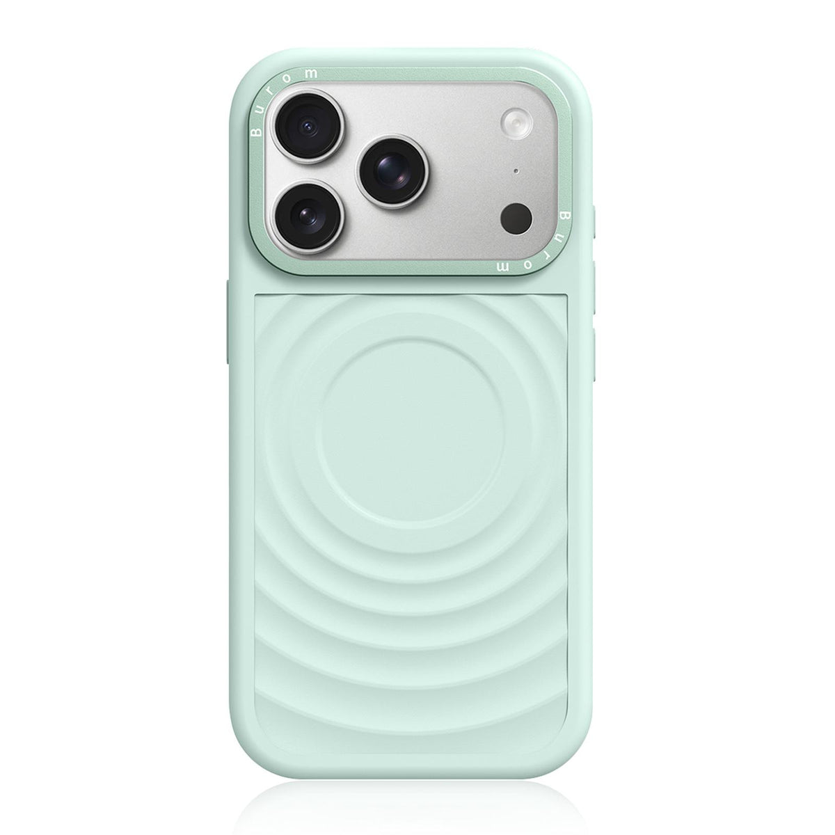 Compatible with iPhone 18 Pro Max Liquid Silicone Frame Dual-Layer Ripple Back Panel Magnetic Phone Case - Green