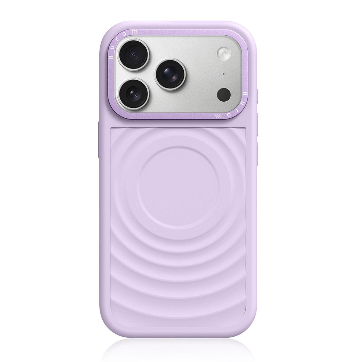 Compatible with iPhone 18 Pro Liquid Silicone Frame Dual-Layer Ripple Back Panel Magnetic Phone Case - Purple