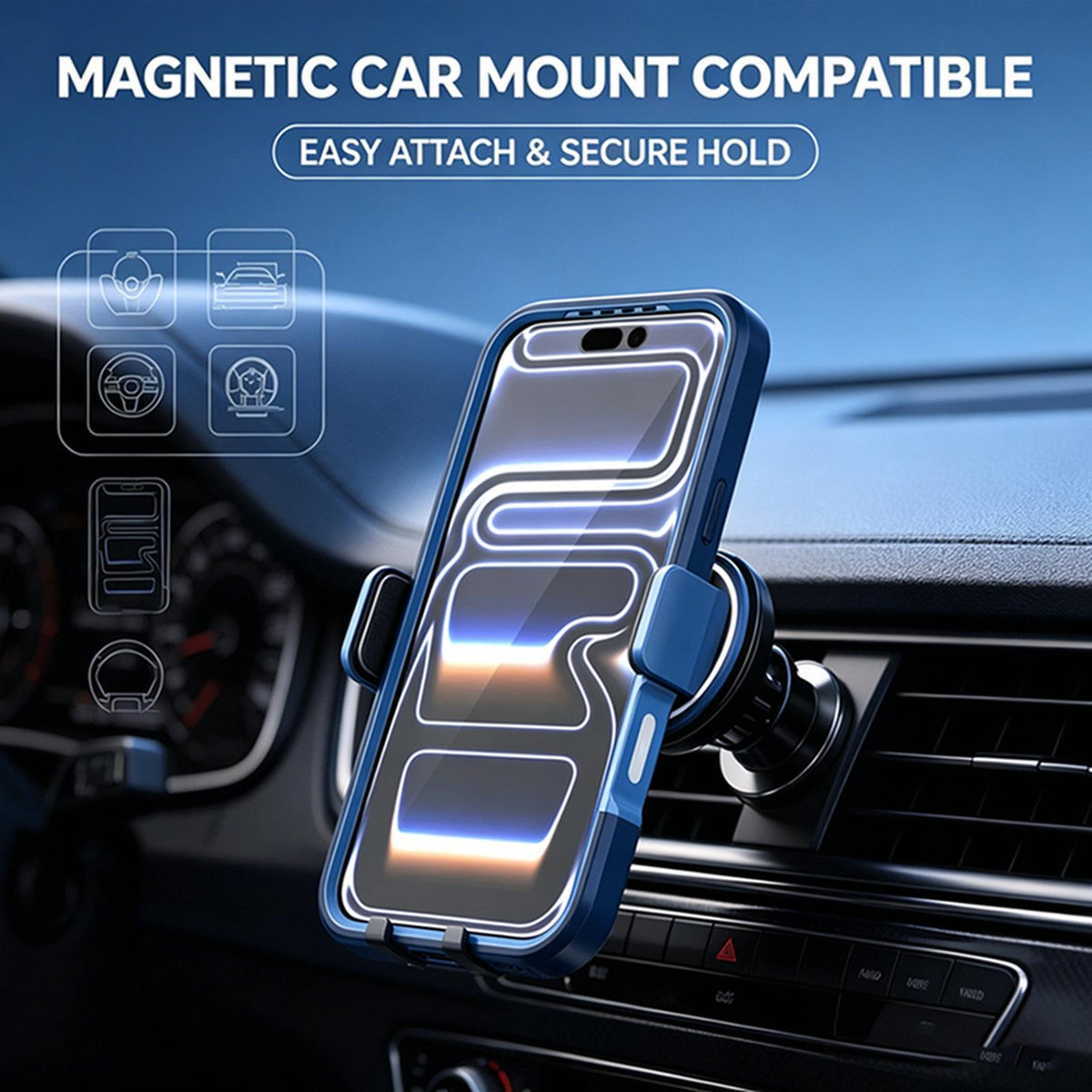 Compatible with iPhone 18 Pro Max Silicone Magnetic Anti-drop Protective Phone Case - Blue