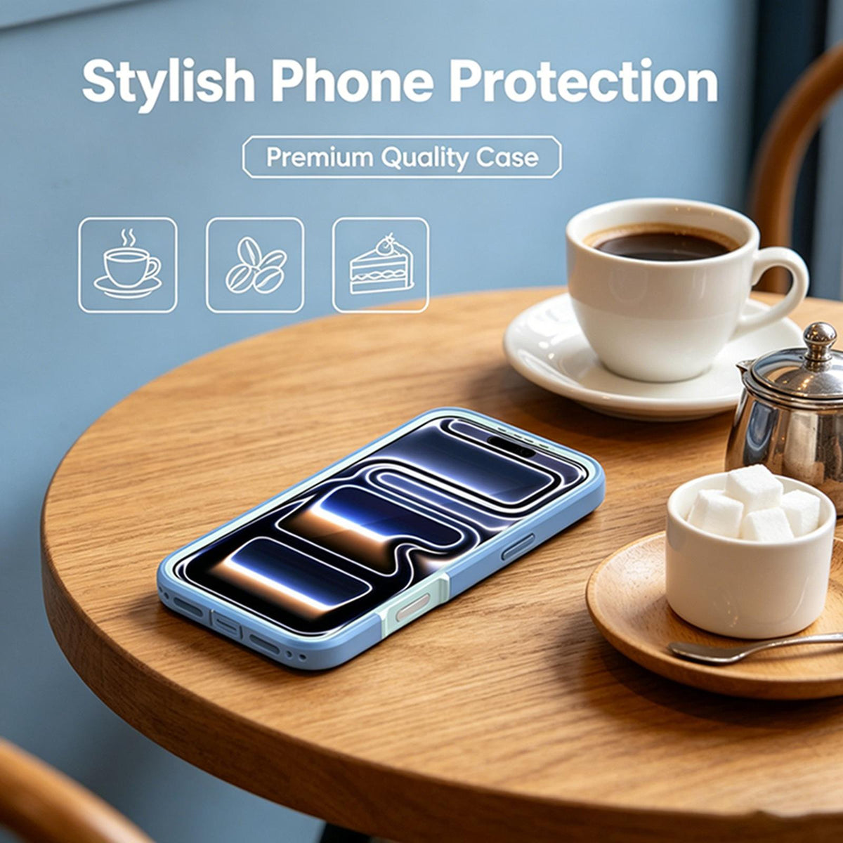 Compatible with iPhone 18 Pro Silicone Magnetic Anti-drop Protective Phone Case - Light Blue