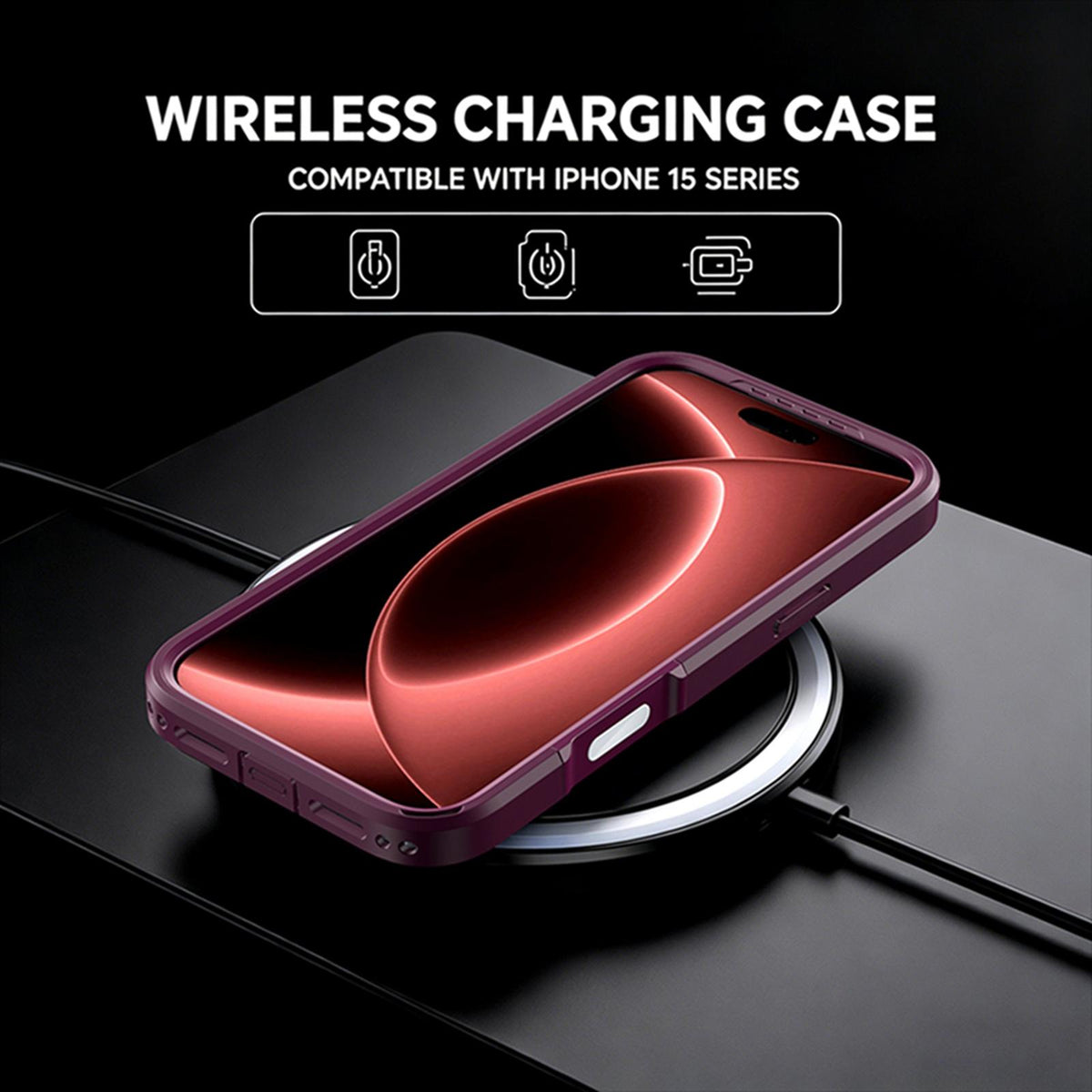 Compatible with iPhone 18 Pro Silicone Magnetic Anti-drop Protective Phone Case - Wine