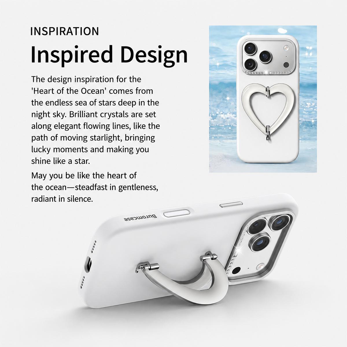 Compatible with iPhone 18 Pro Liquid Silicone Metal Heart-Shaped Kickstand Phone Case - Yellow