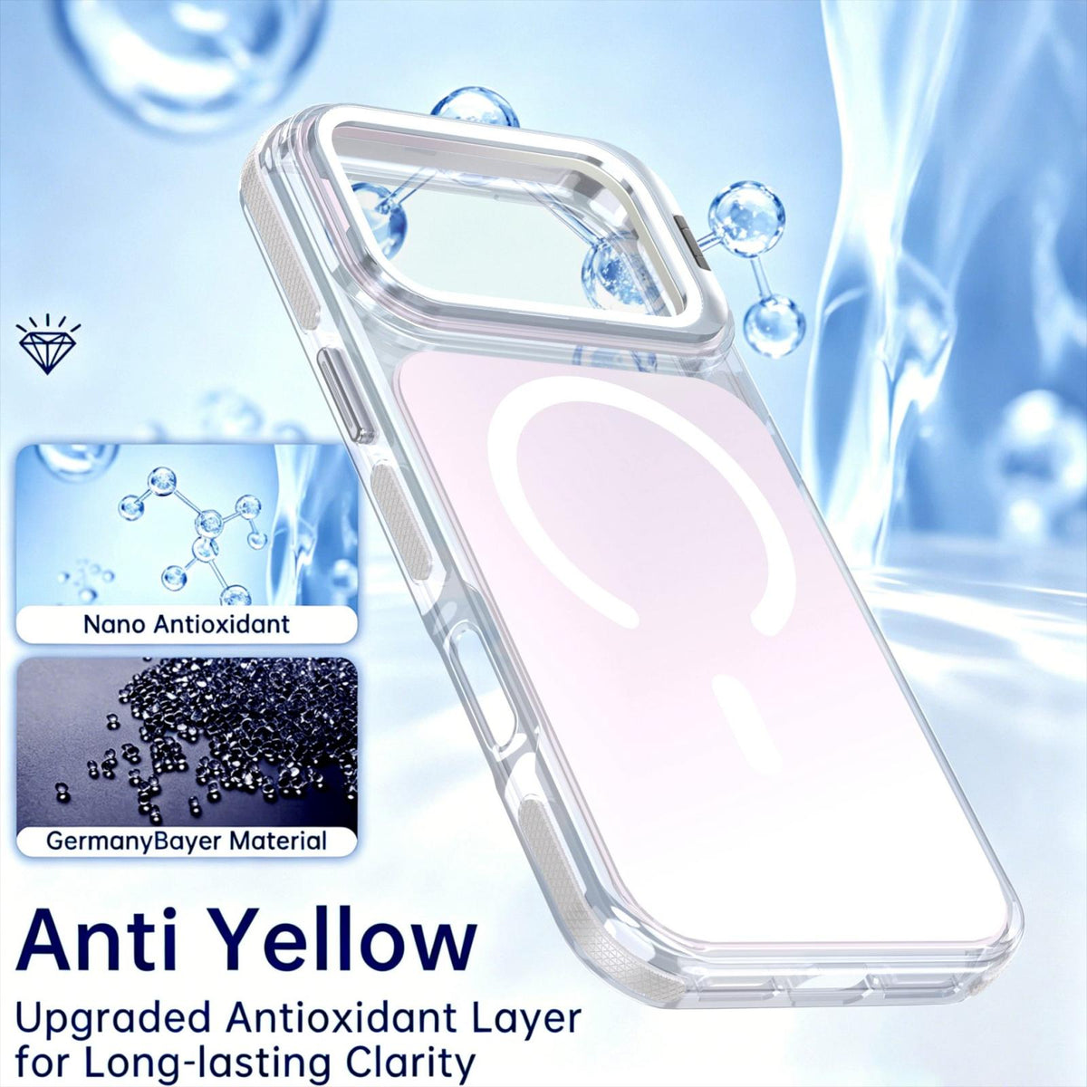 Compatible with iPhone 18 Pro Max Chameleon Gen2 Lens Cover Kickstand Magnetic Phone Case - White