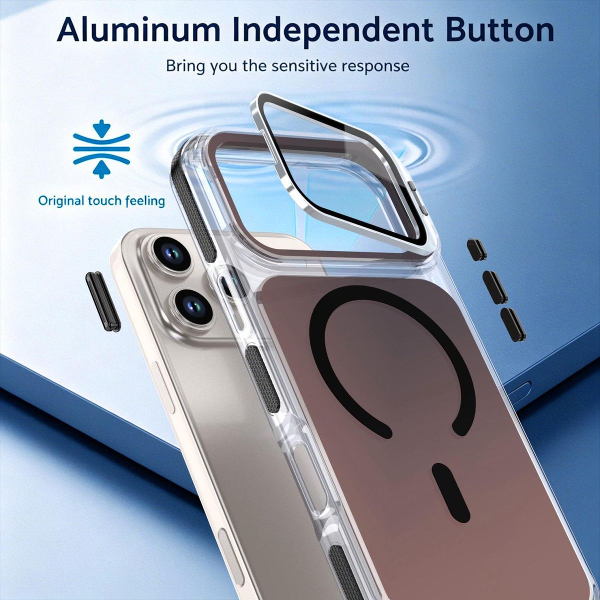 Compatible with iPhone 18 Pro Max Chameleon Gen2 Lens Cover Kickstand Magnetic Phone Case - Black