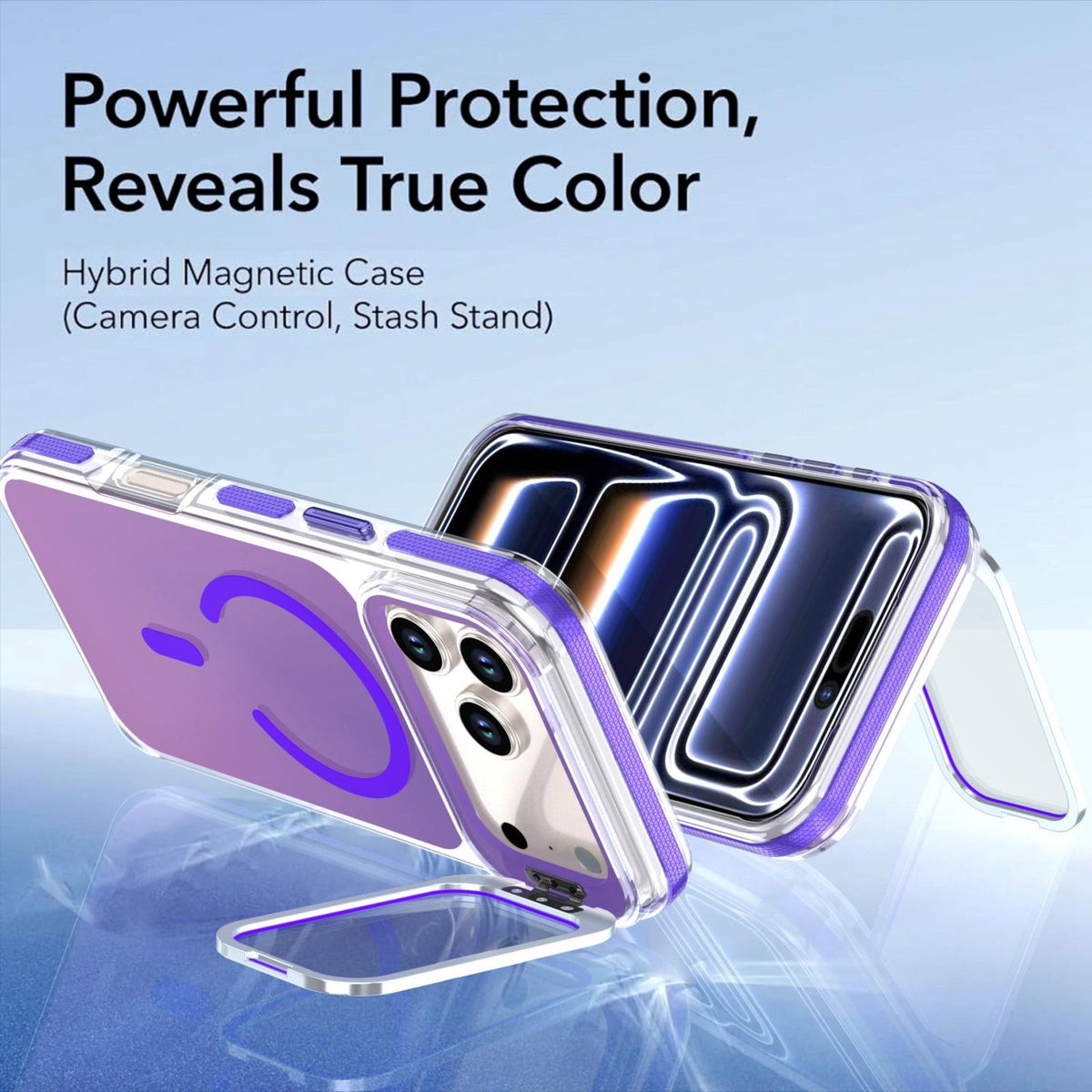 Compatible with iPhone 18 Pro Max Chameleon Gen2 Lens Cover Kickstand Magnetic Phone Case - Purple