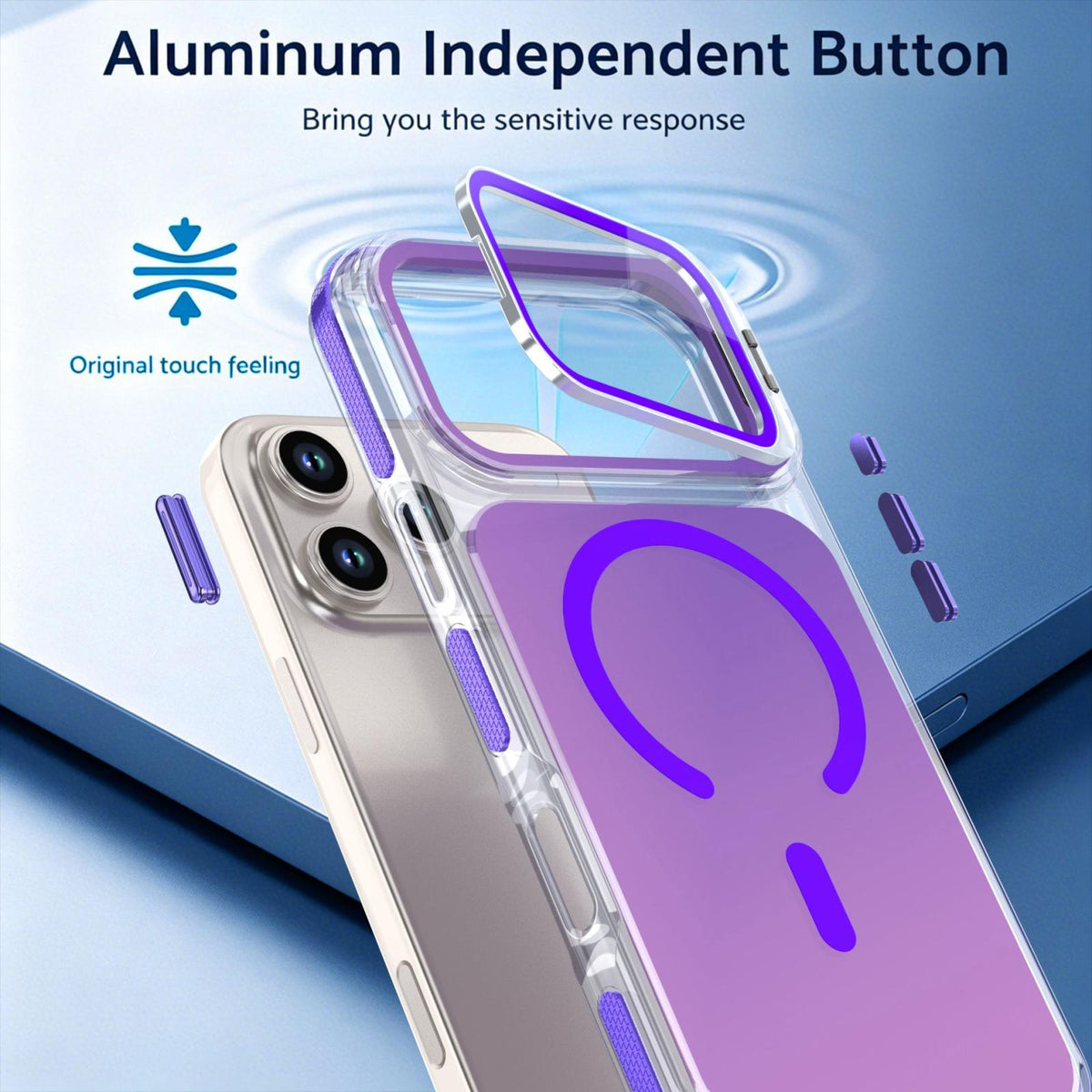Compatible with iPhone 18 Pro Max Chameleon Gen2 Lens Cover Kickstand Magnetic Phone Case - Purple