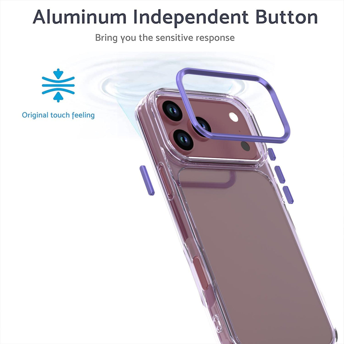 Compatible with iPhone 18 Pro Max Shine High Transparency Acrylic Phone Case - Purple