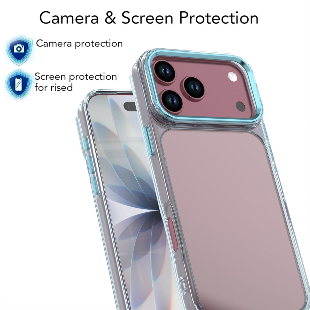 Compatible with iPhone 18 Pro Max Shine High Transparency Acrylic Phone Case - Blue