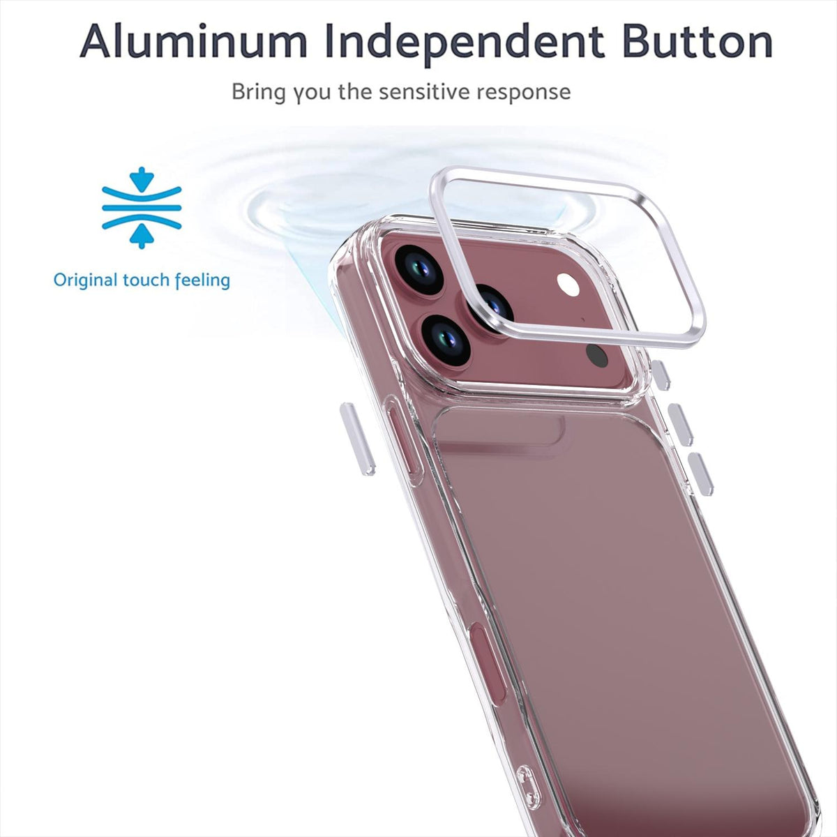 Compatible with iPhone 18 Pro Shine High Transparency Acrylic Phone Case - White