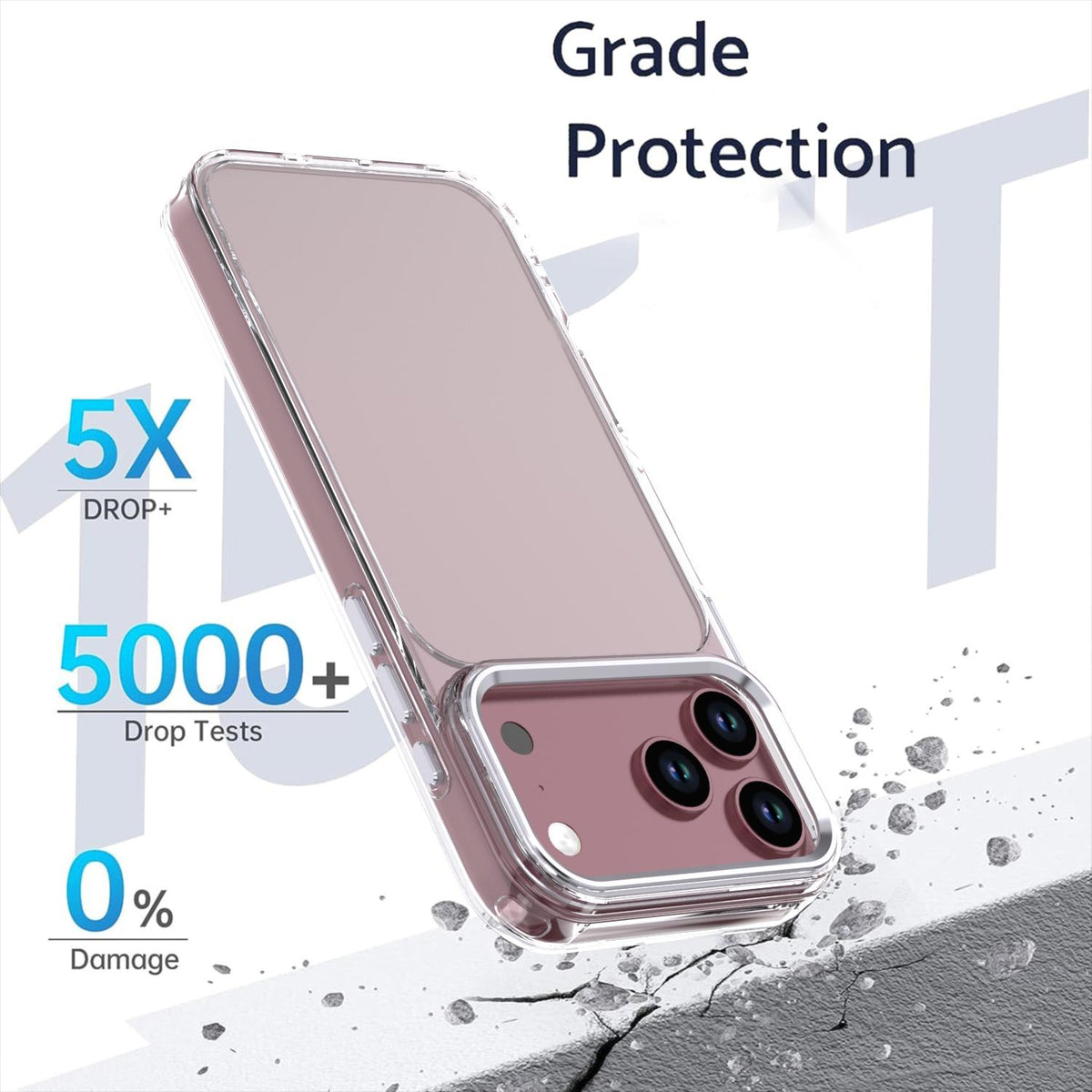 Compatible with iPhone 18 Pro Shine High Transparency Acrylic Phone Case - White