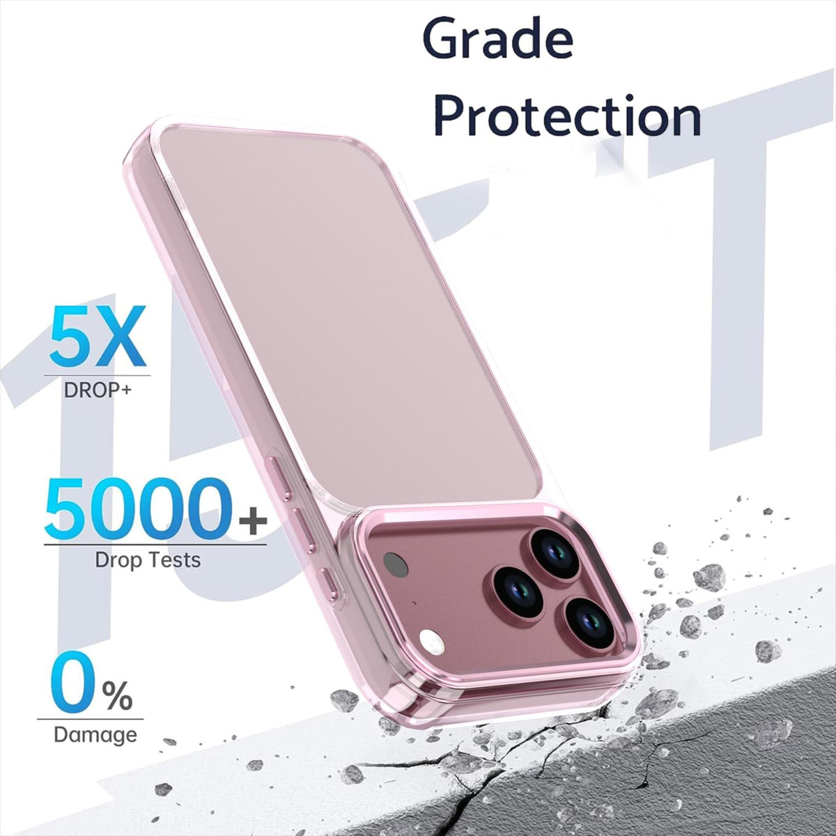 Compatible with iPhone 18 Pro Shine High Transparency Acrylic Phone Case - Pink