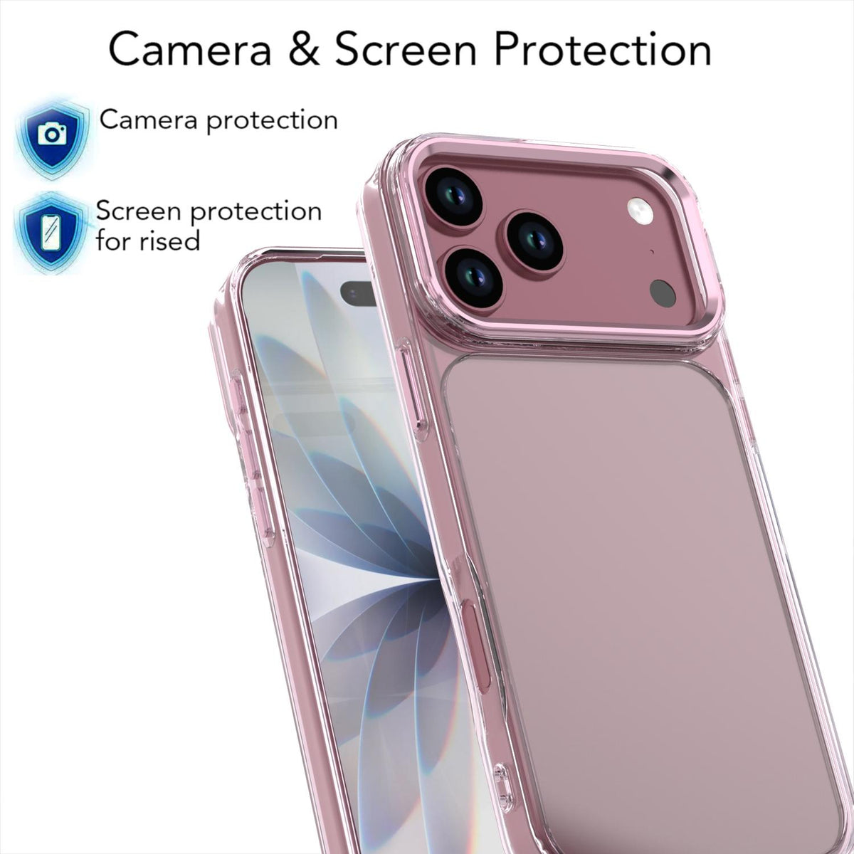 Compatible with iPhone 18 Pro Shine High Transparency Acrylic Phone Case - Pink
