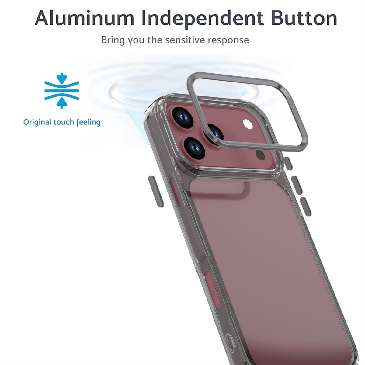 Compatible with iPhone 18 Pro Shine High Transparency Acrylic Phone Case - Black