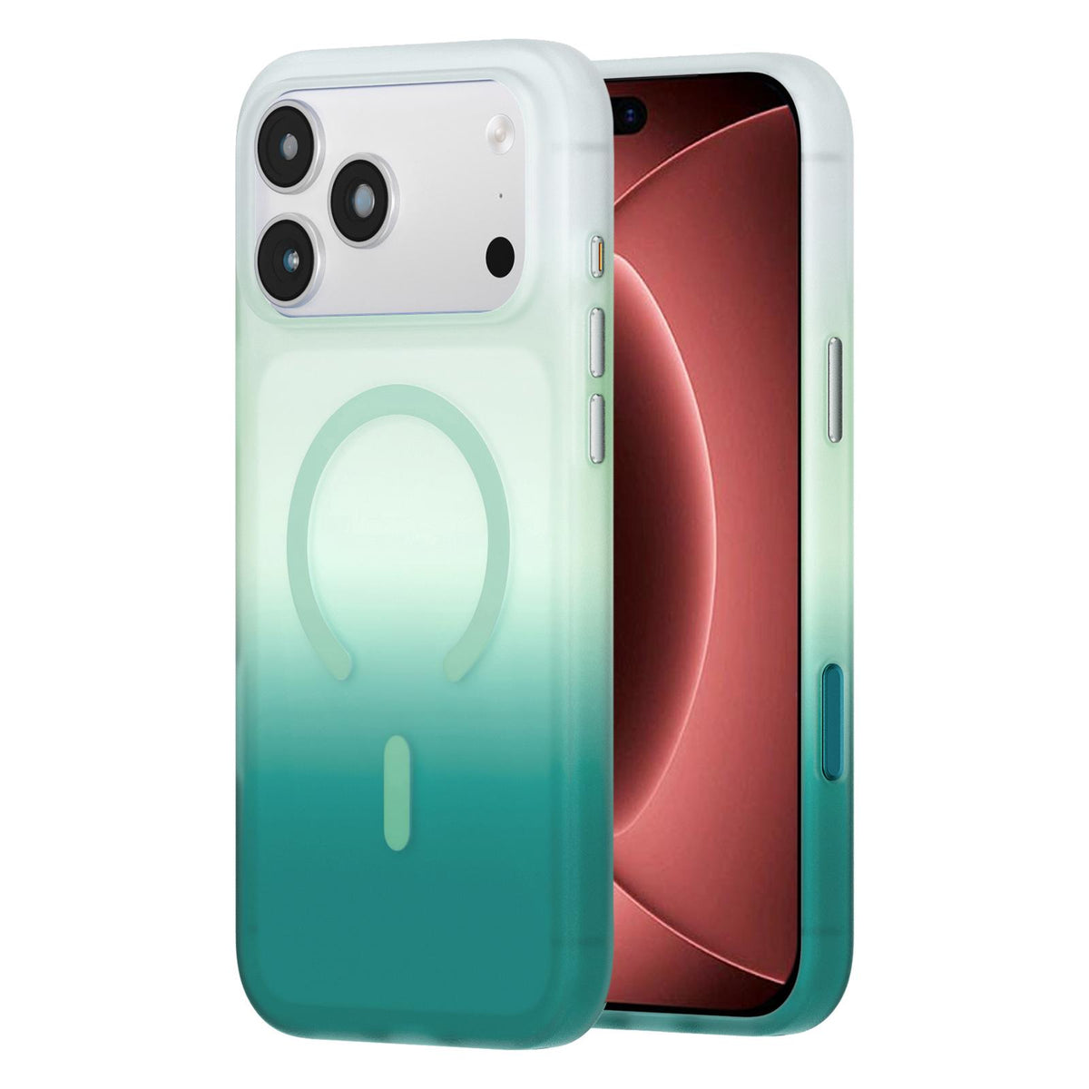 Compatible with iPhone 18 Pro Max Twilight Gradient Magnetic Phone Case - Sky Cyan