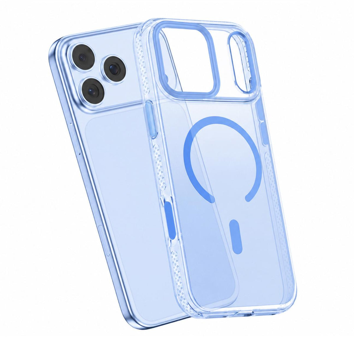 Compatible with iPhone 18 Pro Max Mutural Ice Series MagSafe Gradient Matte PC Dual-Layer TPU Phone Case - Light Blue
