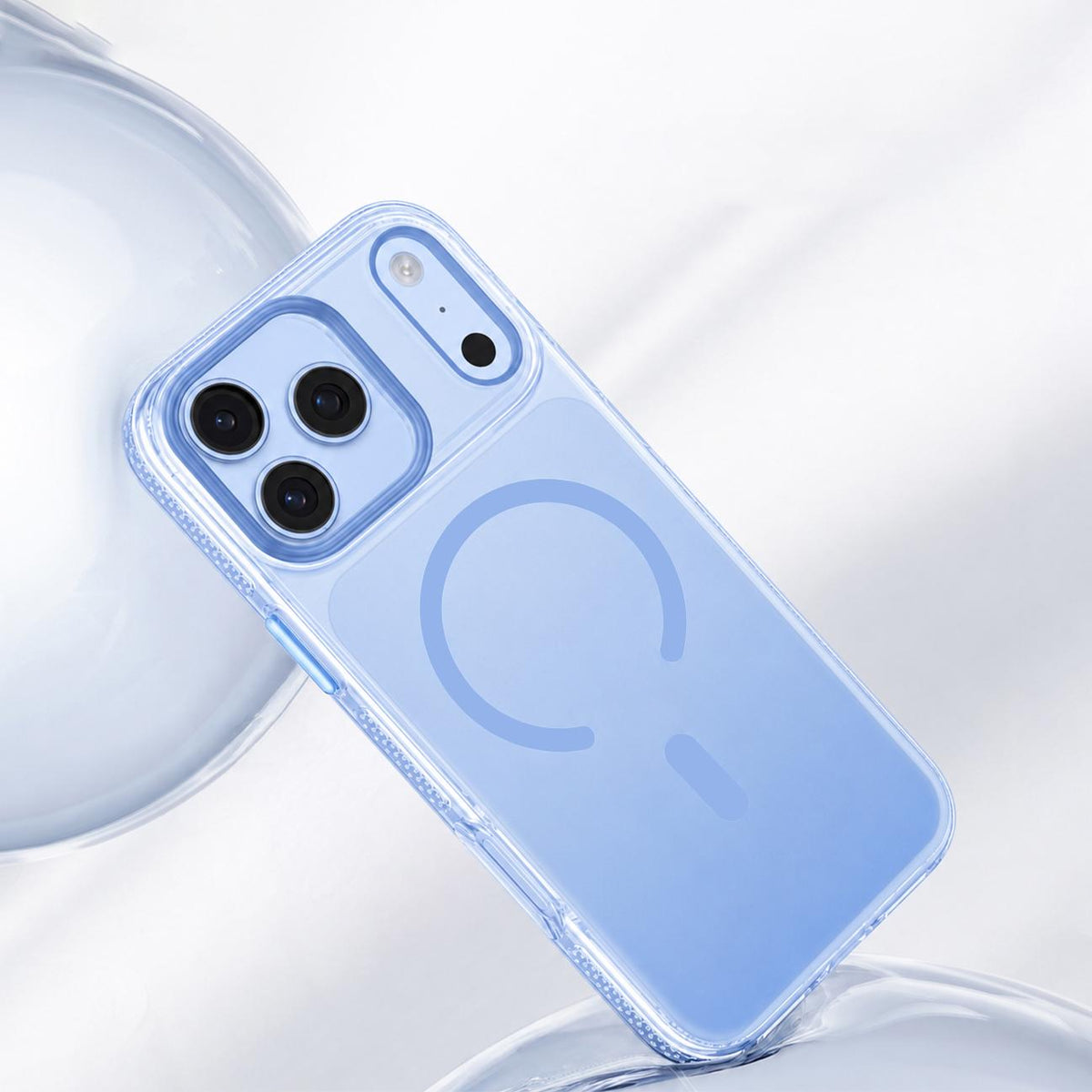 Compatible with iPhone 18 Pro Max Mutural Ice Series MagSafe Gradient Matte PC Dual-Layer TPU Phone Case - Light Blue