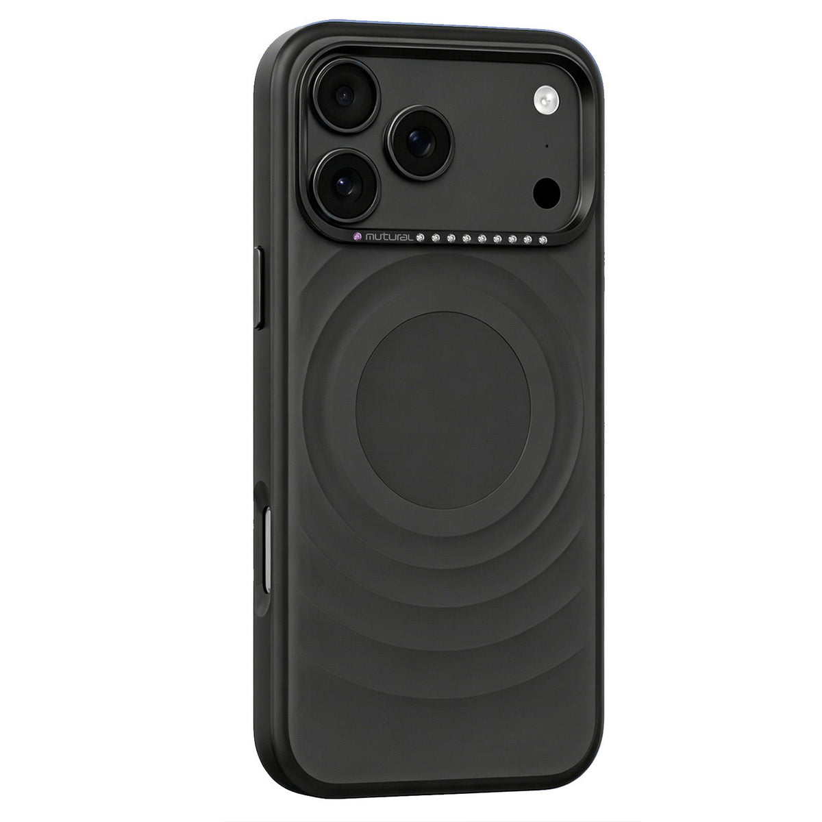 Compatible with iPhone 18 Pro Max Mutural Ripple Series Magnetic PC TPU Dual-Layer Phone Case - Black
