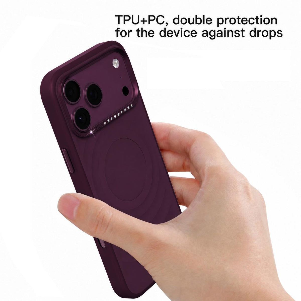 Compatible with iPhone 18 Pro Max Mutural Ripple Series Magnetic PC TPU Dual-Layer Phone Case - Light Blue