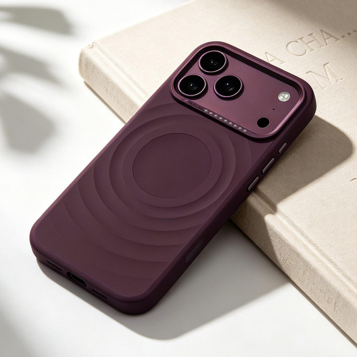 Compatible with iPhone 18 Pro Max Mutural Ripple Series Magnetic PC TPU Dual-Layer Phone Case - Light Blue