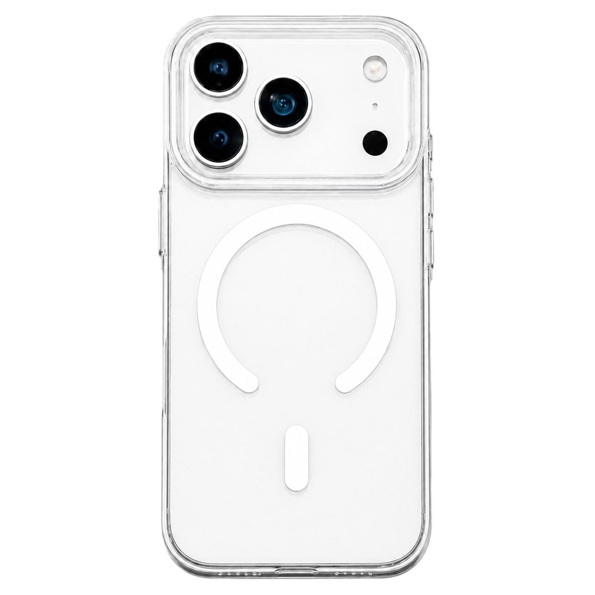 Compatible with iPhone 18 Pro Question Mark Clear PC Magnetic Phone Case - Jasmine White