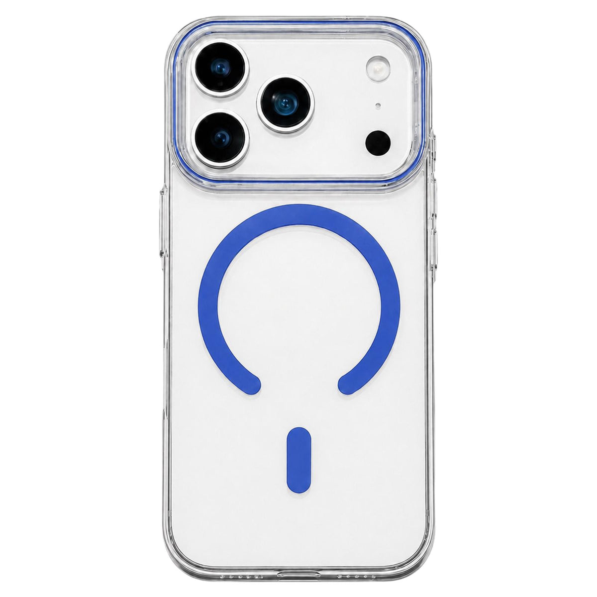 Compatible with iPhone 18 Pro Question Mark Clear PC Magnetic Phone Case - Glacier Blue