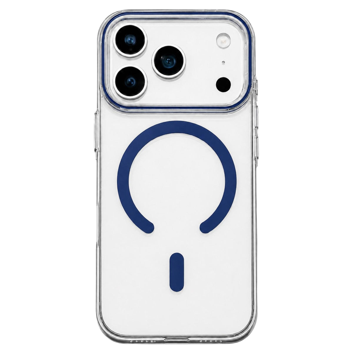 Compatible with iPhone 18 Pro Max Question Mark Clear PC Magnetic Phone Case - Business Blue