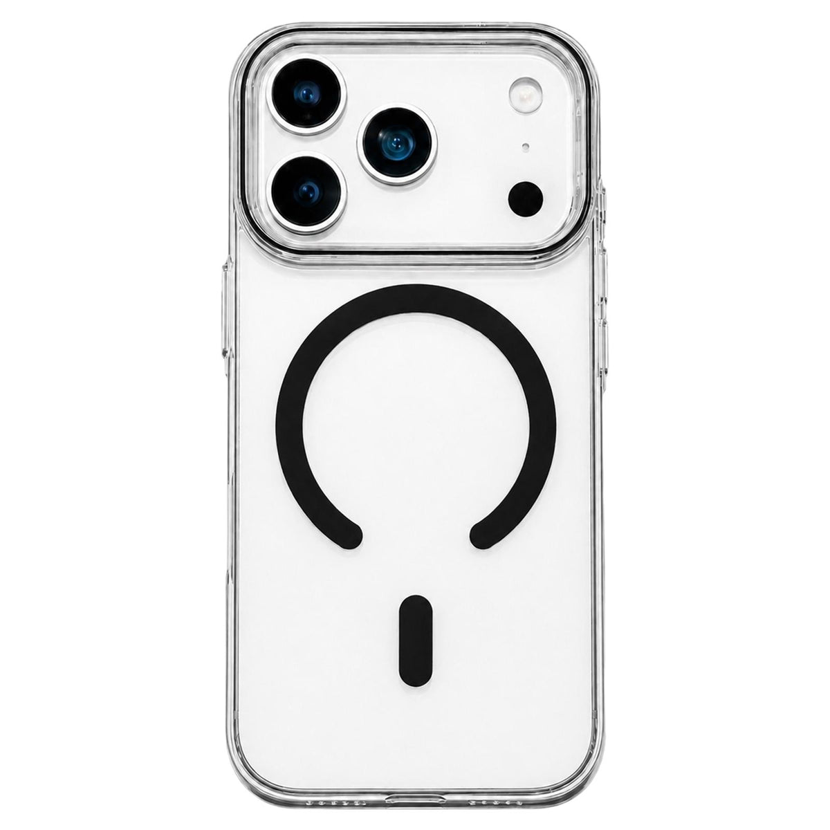 Compatible with iPhone 18 Pro Max Question Mark Clear PC Magnetic Phone Case - Obsidian Black