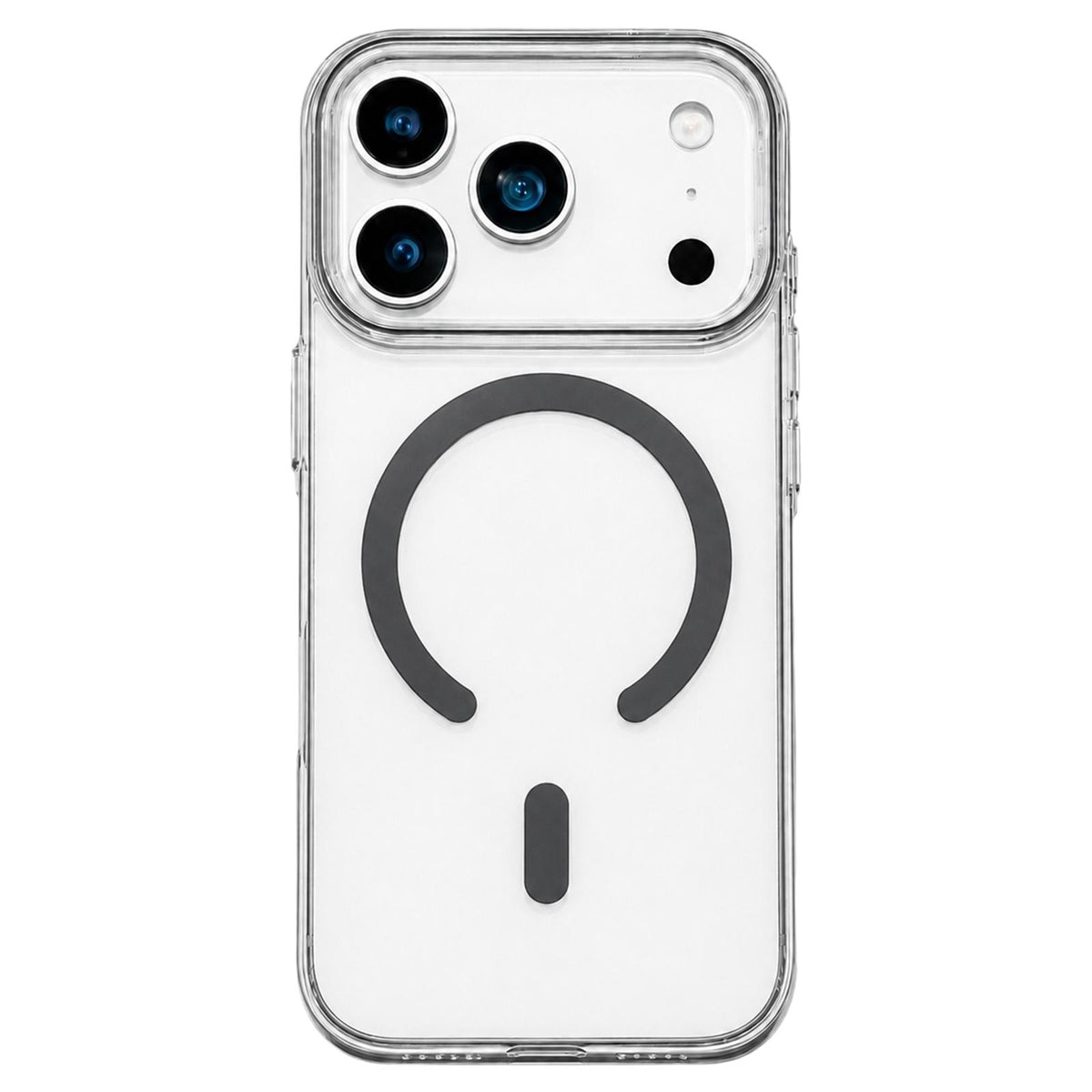 Compatible with iPhone 18 Pro Max Question Mark Clear PC Magnetic Phone Case - Space Gray