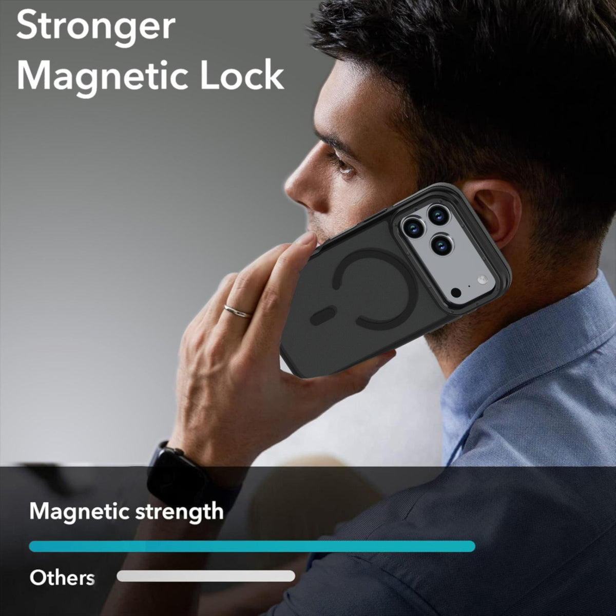Compatible with iPhone 18 Pro Max Dual Color Skin Feel Magnetic Phone Case - Black