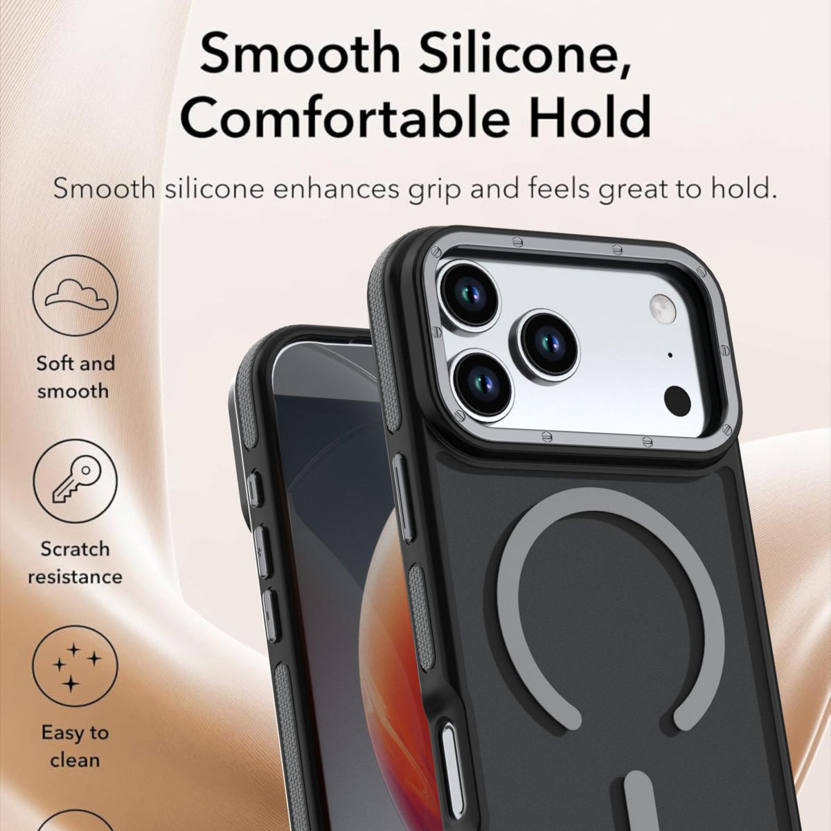 Compatible with iPhone 18 Pro Max Dual Color Skin Feel Magnetic Phone Case - Grey