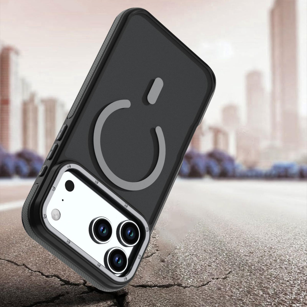 Compatible with iPhone 18 Pro Max Dual Color Skin Feel Magnetic Phone Case - Grey