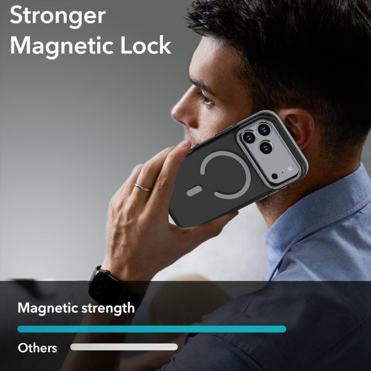 Compatible with iPhone 18 Pro Max Dual Color Skin Feel Magnetic Phone Case - Grey