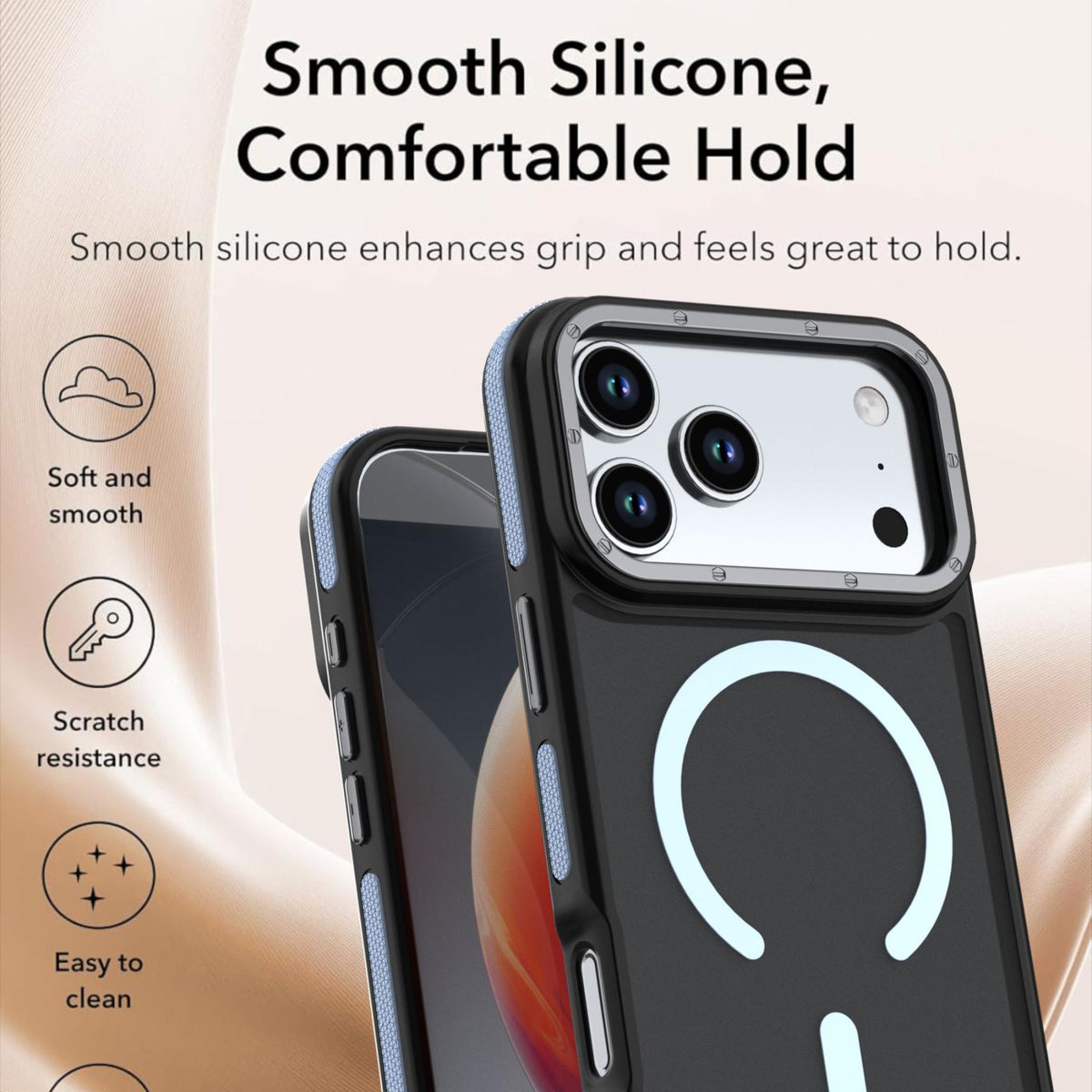 Compatible with iPhone 18 Pro Max Dual Color Skin Feel Magnetic Phone Case - Light Blue