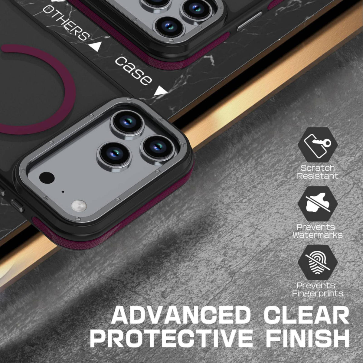 Compatible with iPhone 18 Pro Max Dual Color Skin Feel Magnetic Phone Case - Wine Red