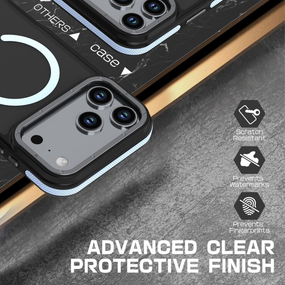Compatible with iPhone 18 Pro Dual Color Skin Feel Magnetic Phone Case - Light Blue