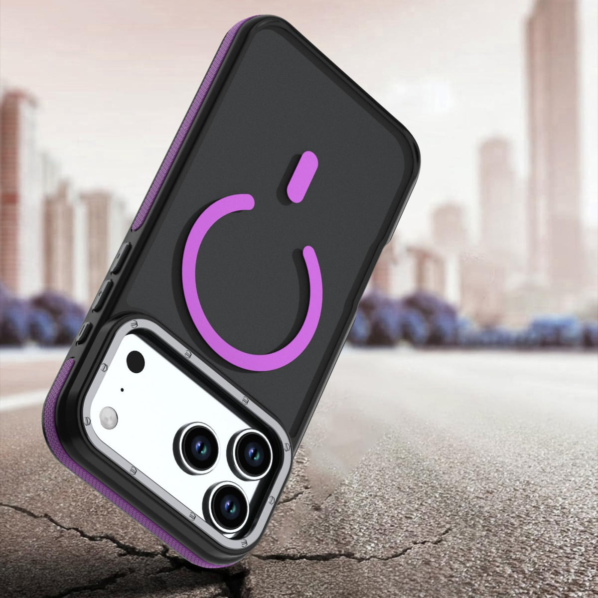 Compatible with iPhone 18 Pro Dual Color Skin Feel Magnetic Phone Case - Purple