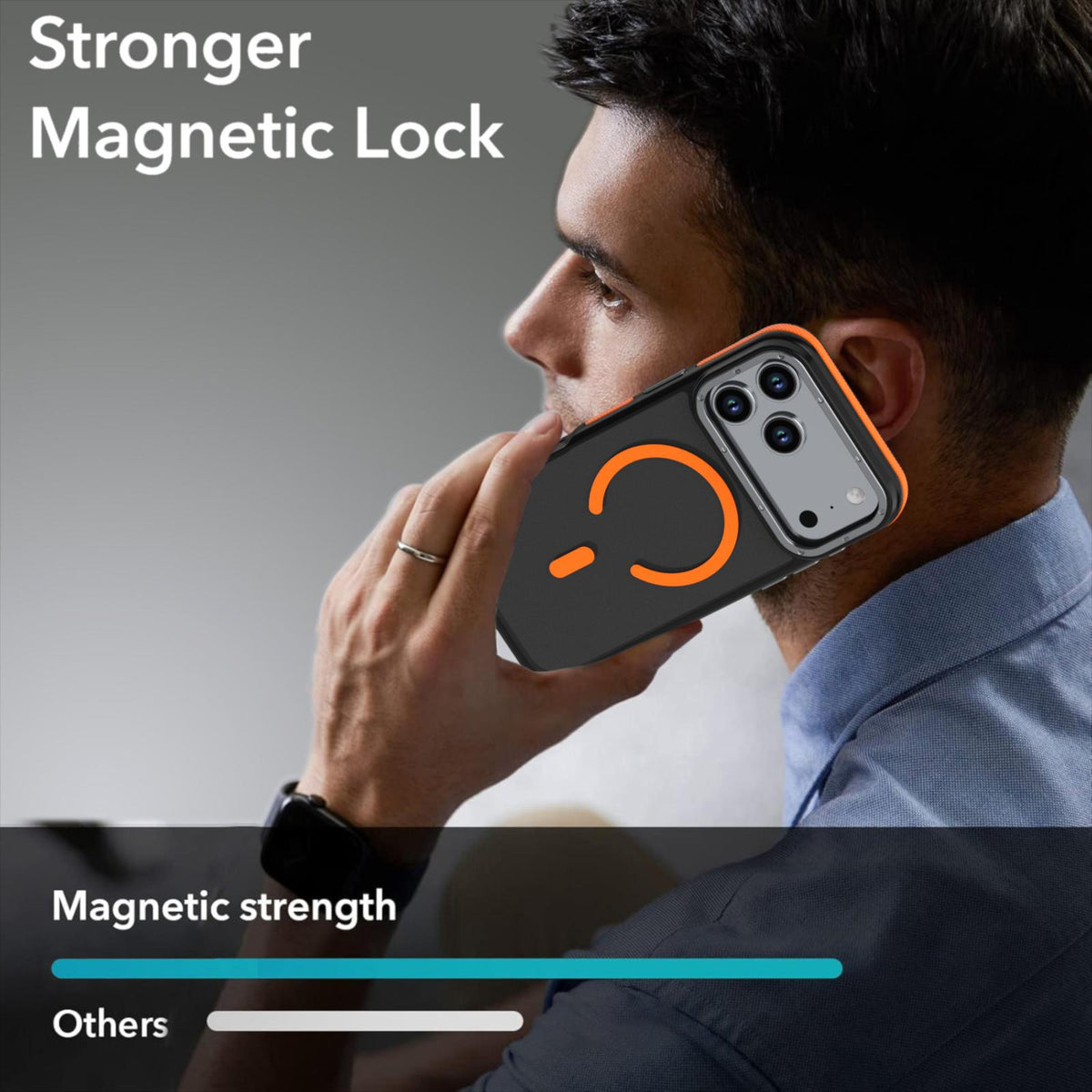 Compatible with iPhone 18 Pro Dual Color Skin Feel Magnetic Phone Case - Orange