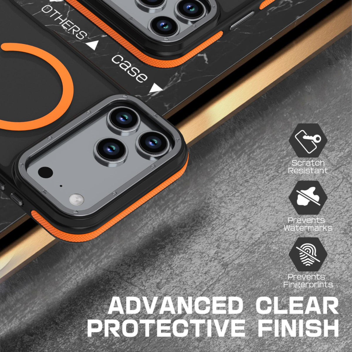 Compatible with iPhone 18 Pro Dual Color Skin Feel Magnetic Phone Case - Orange