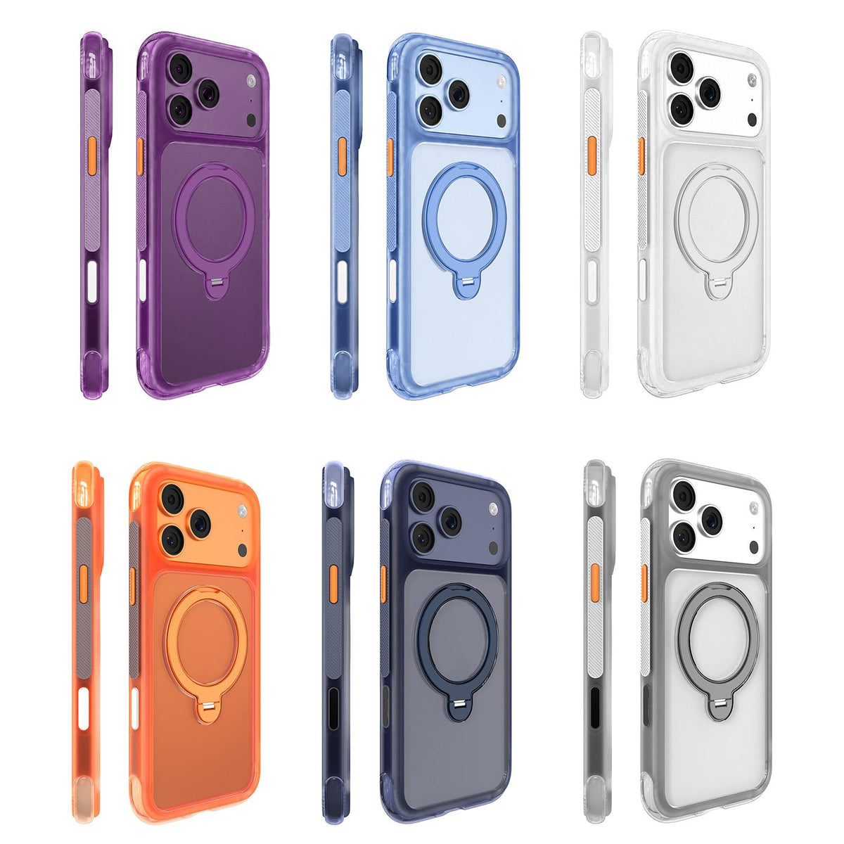Compatible with iPhone 18 Pro Max Mutural ArtShield Series Magnetic Holder Phone Case - White