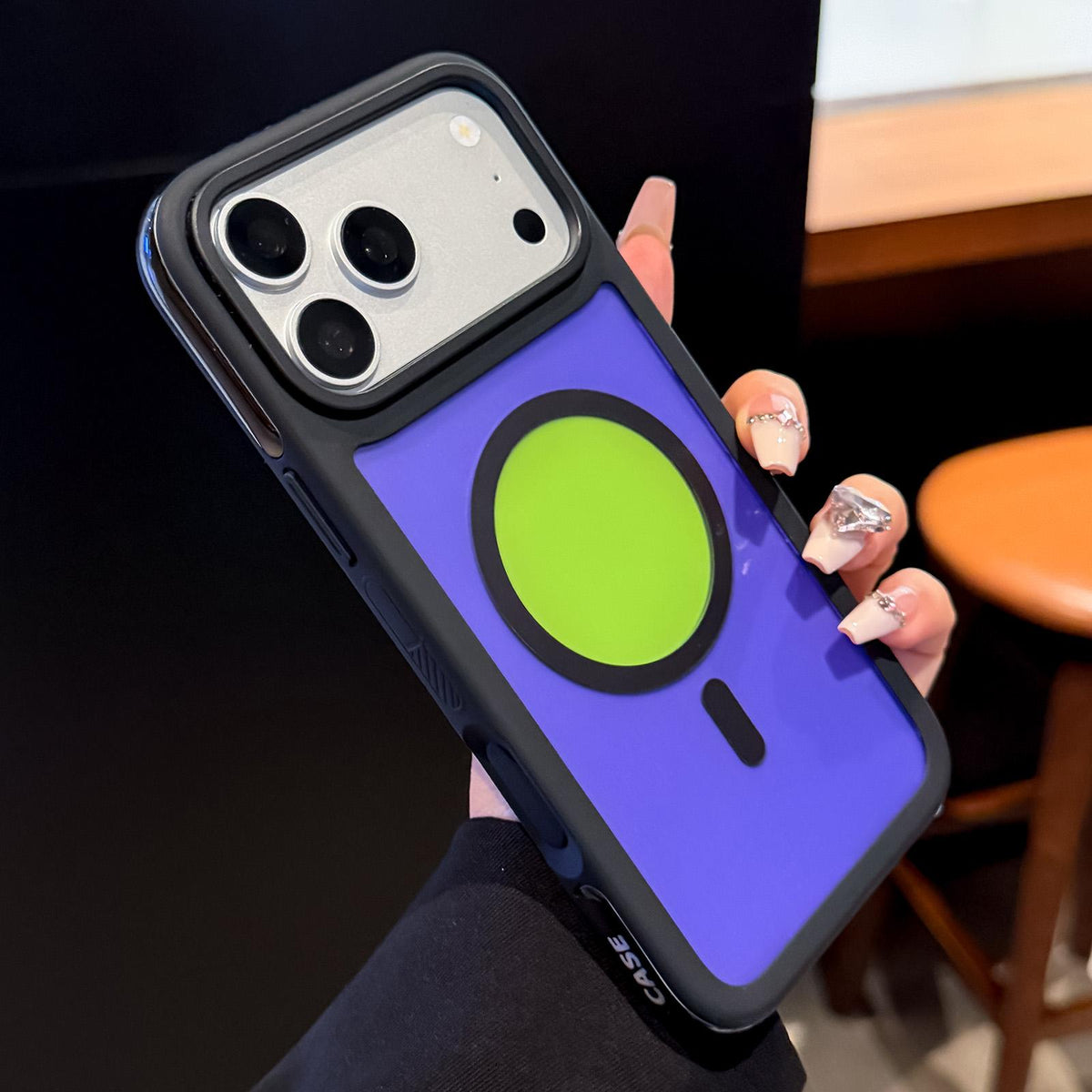 Compatible with iPhone 18 Pro Max Color Blocked 2 in 1 PC Dual-Layer TPU Magnetic Phone Case - Black + Green