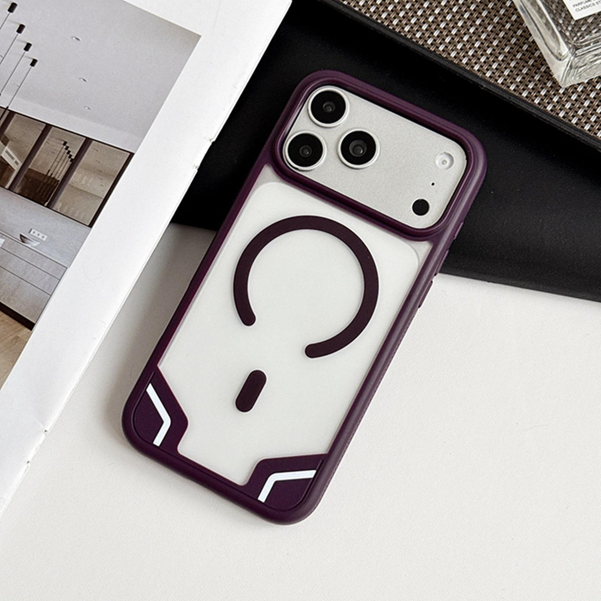 Compatible with iPhone 18 Pro Max Armor 2 in 1 TPU Dual-Layer PC Frosted Magnetic Phone Case - Red