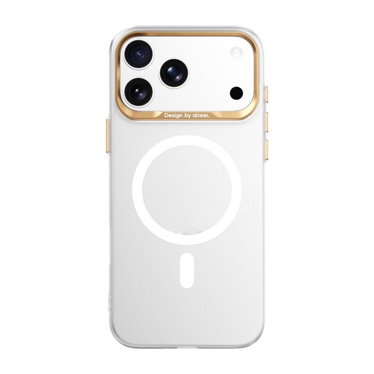 Compatible with iPhone 18 Pro Max ABEEL Lightweight Semi Transparent Frosted Magnetic PC Phone Case - White