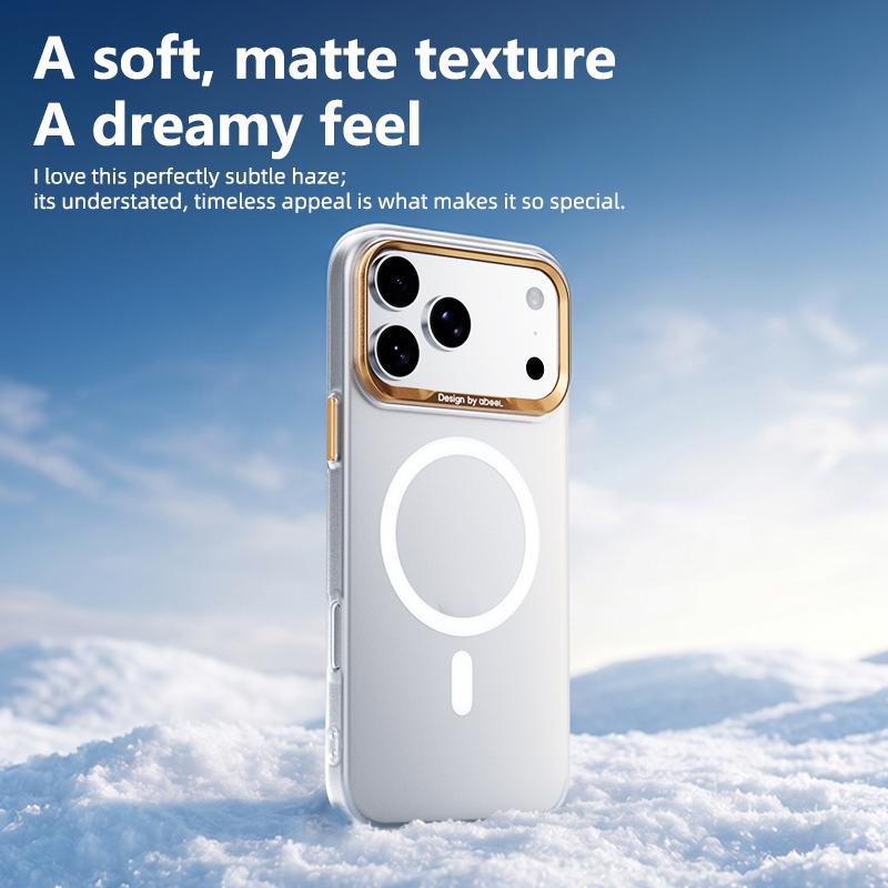Compatible with iPhone 18 Pro Max ABEEL Lightweight Semi Transparent Frosted Magnetic PC Phone Case - Blue