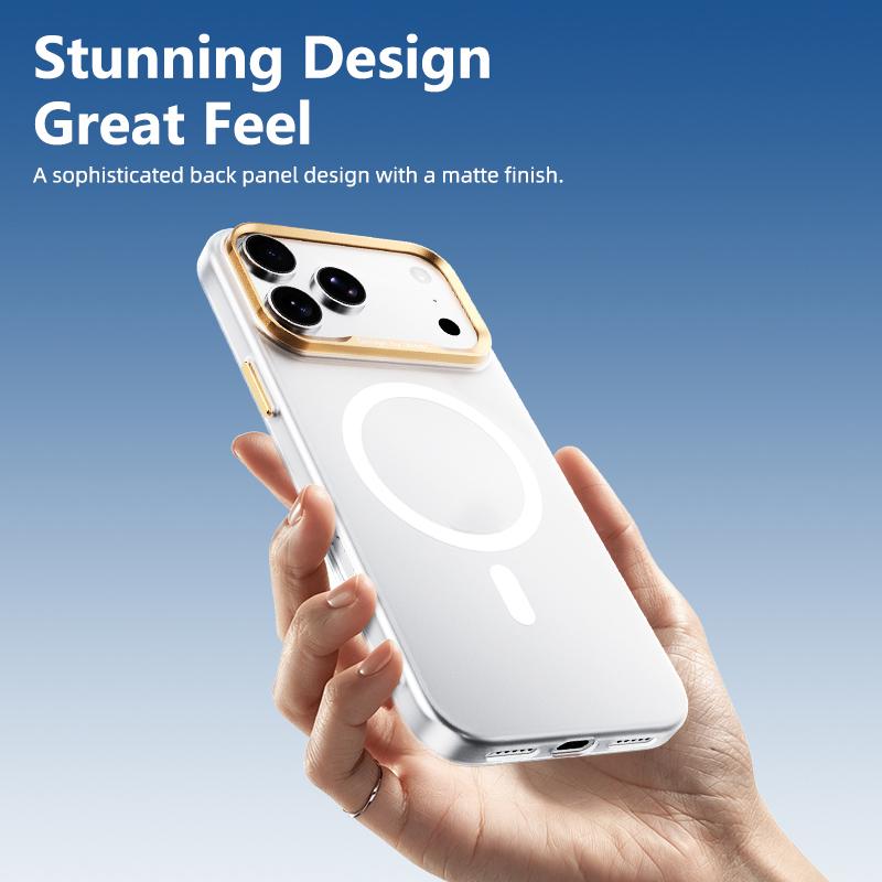 Compatible with iPhone 18 Pro Max ABEEL Lightweight Semi Transparent Frosted Magnetic PC Phone Case - Black